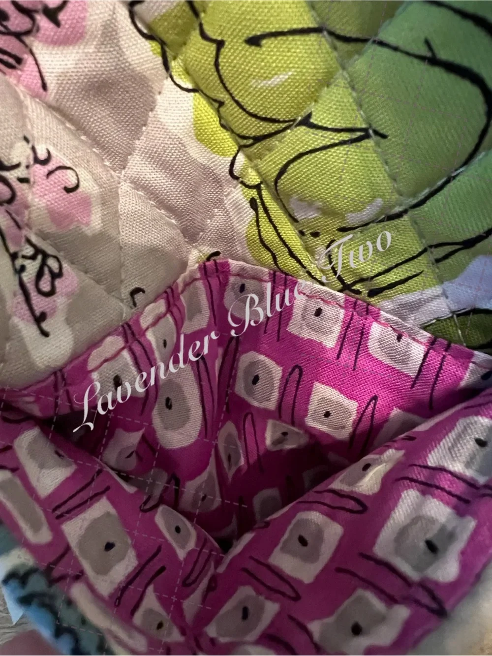 VERA BRADLEY Watercolor 2011 Zipper Hipster Crossbody Purple Green Floral Y2K